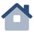 Een blauw pictogram met een huis, dat onze Makelaarskoppeling voorstelt