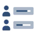 Een blauw pictogram met meerdere personen en hun reserveringen in een backoffice die ons aanpasbare reserveringssysteem voorstelt 